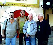 Eduard Marinescu, Mihai Gingulescu, Ion Săsăran şi Cornel Popescu cu ocazia unui turneu la Târgovişte